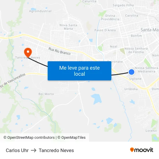 Carlos Uhr to Tancredo Neves map