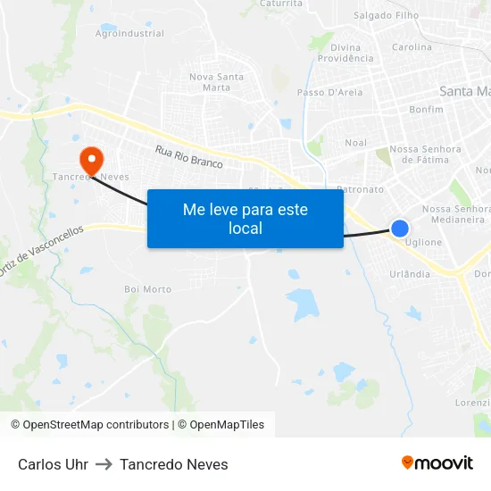 Carlos Uhr to Tancredo Neves map