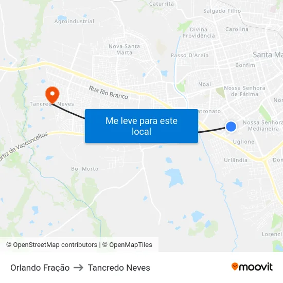 Orlando Fração to Tancredo Neves map