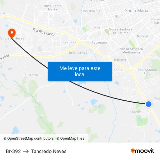 Br-392 to Tancredo Neves map