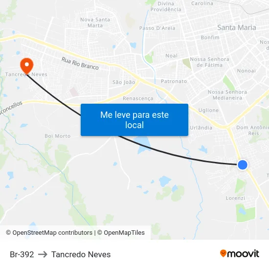 Br-392 to Tancredo Neves map