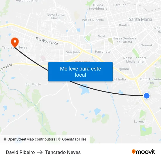 David Ribeiro to Tancredo Neves map