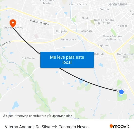 Viterbo Andrade Da Silva to Tancredo Neves map