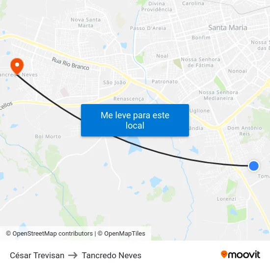César Trevisan to Tancredo Neves map