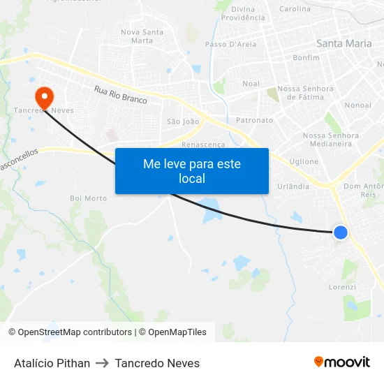 Atalício Pithan to Tancredo Neves map