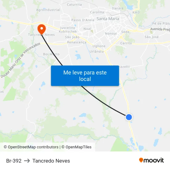 Br-392 to Tancredo Neves map