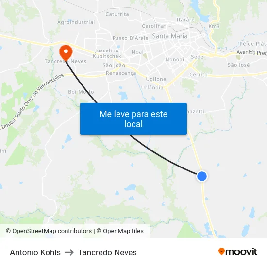 Antônio Kohls to Tancredo Neves map