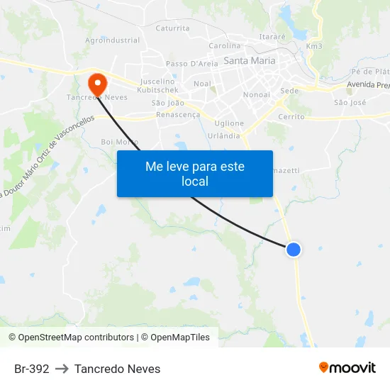 Br-392 to Tancredo Neves map