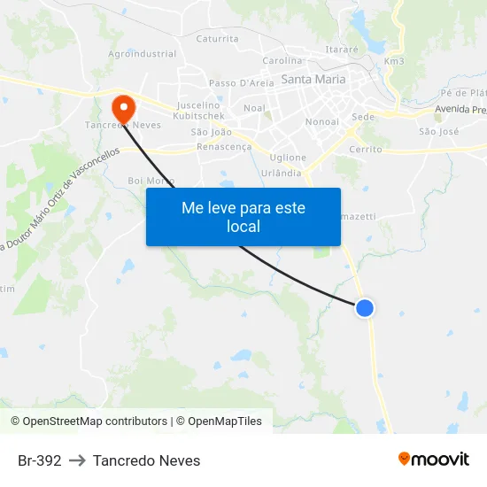 Br-392 to Tancredo Neves map