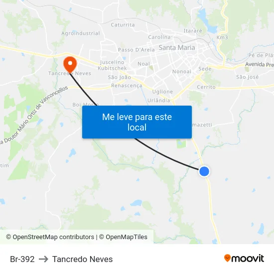 Br-392 to Tancredo Neves map