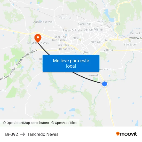 Br-392 to Tancredo Neves map