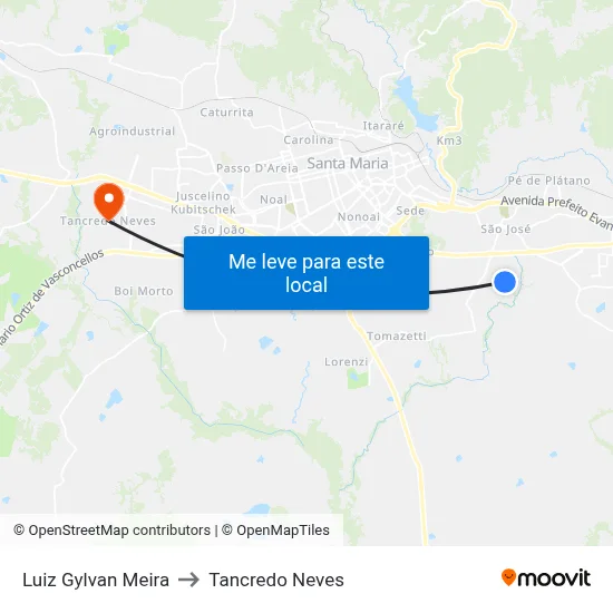 Luiz Gylvan Meira to Tancredo Neves map