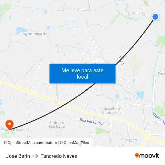 José Barin to Tancredo Neves map