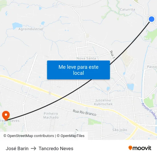 José Barin to Tancredo Neves map