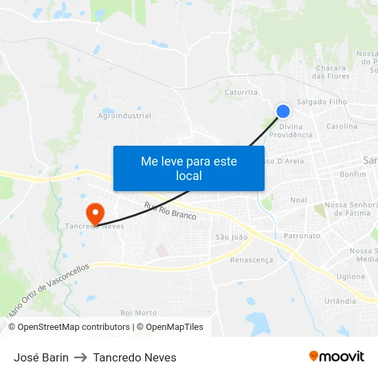 José Barin to Tancredo Neves map
