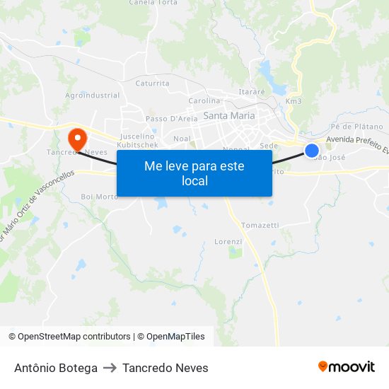 Antônio Botega to Tancredo Neves map