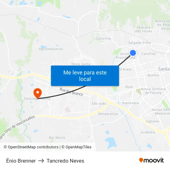 Ênio Brenner to Tancredo Neves map