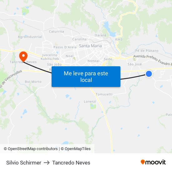Silvio Schirmer to Tancredo Neves map