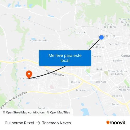 Guilherme Ritzel to Tancredo Neves map
