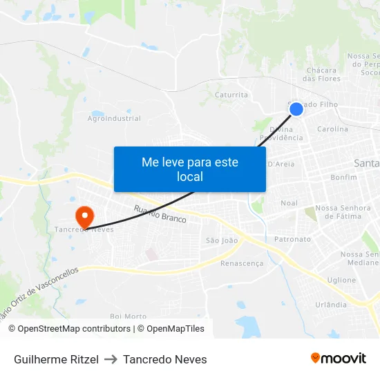 Guilherme Ritzel to Tancredo Neves map