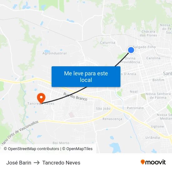 José Barin to Tancredo Neves map