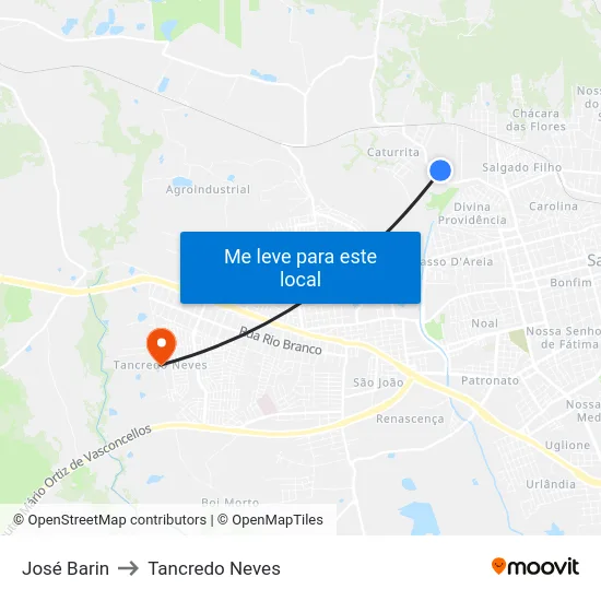 José Barin to Tancredo Neves map