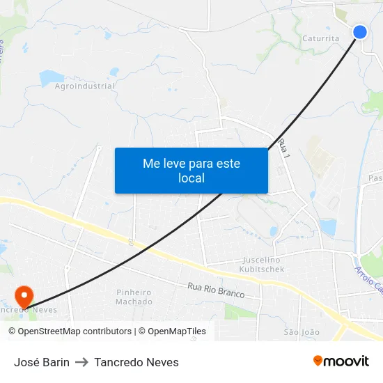 José Barin to Tancredo Neves map