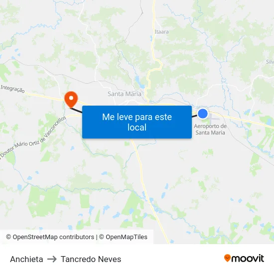 Anchieta to Tancredo Neves map