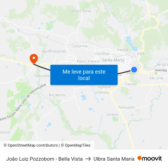 João Luiz Pozzobom - Bella Vista to Ulbra Santa Maria map