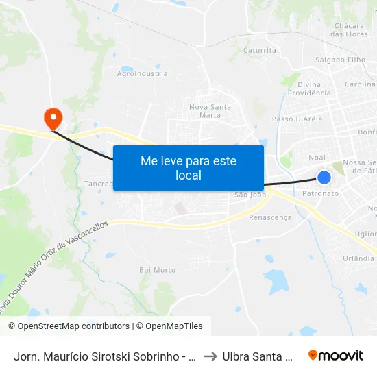Jorn. Maurício Sirotski Sobrinho - Corsan to Ulbra Santa Maria map