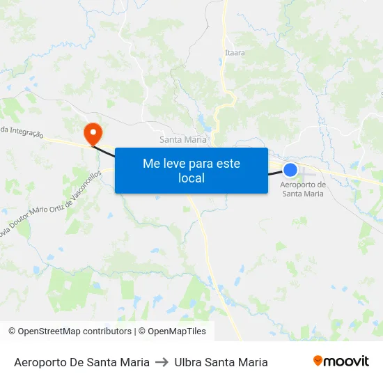 Aeroporto De Santa Maria to Ulbra Santa Maria map