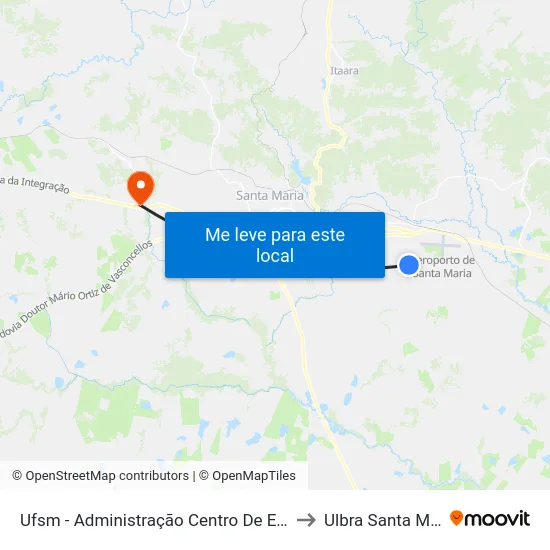 Ufsm - Administração Centro De Eventos to Ulbra Santa Maria map