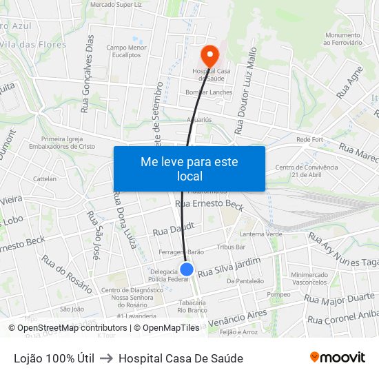 Lojão 100% Útil to Hospital Casa De Saúde map