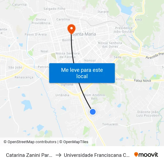 Catarina Zanini Parcianelo to Universidade Franciscana Conjunto III map