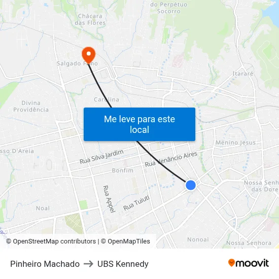 Pinheiro Machado to UBS Kennedy map