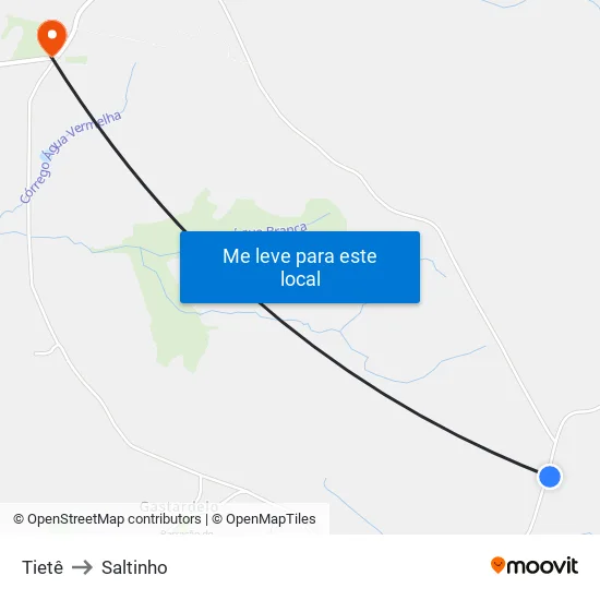Tietê to Saltinho map