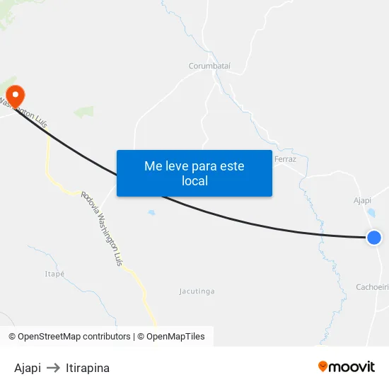 Ajapi to Itirapina map