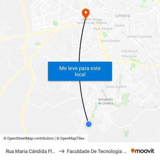 Rua Maria Cândida Fleuri, 219-423 to Faculdade De Tecnologia Da Unicamp - Ft map