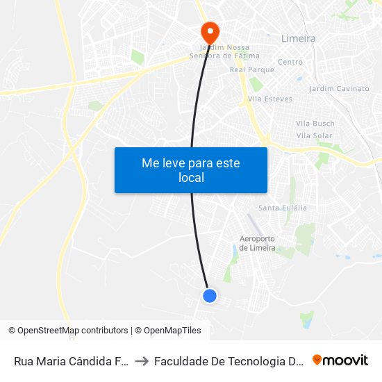 Rua Maria Cândida Fleuri, 2-218 to Faculdade De Tecnologia Da Unicamp - Ft map