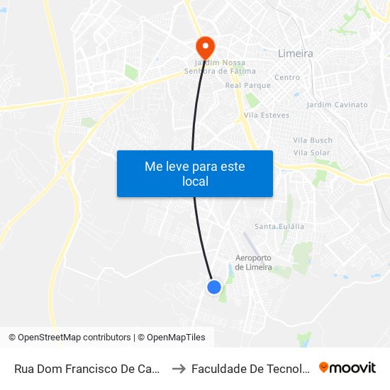 Rua Dom Francisco De Campos Barreto, 3015-3103 to Faculdade De Tecnologia Da Unicamp - Ft map