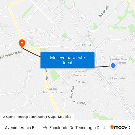 Avenida Assis Brasil, 468 to Faculdade De Tecnologia Da Unicamp - Ft map