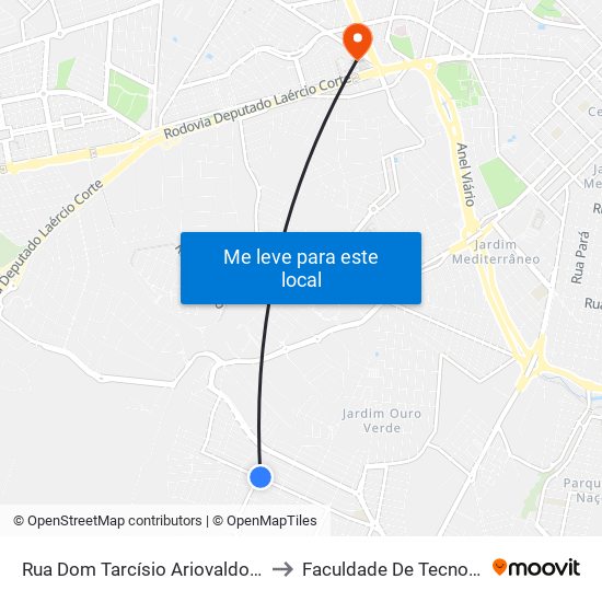 Rua Dom Tarcísio Ariovaldo Do Amaral, 1070 (Rapidão) to Faculdade De Tecnologia Da Unicamp - Ft map