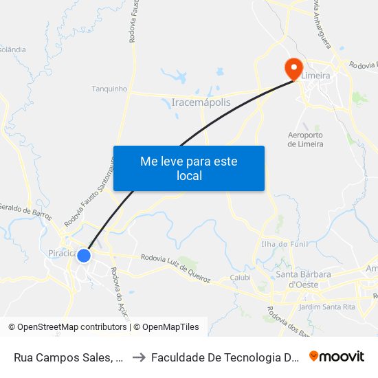 Rua Campos Sales, 2013-2069 to Faculdade De Tecnologia Da Unicamp - Ft map