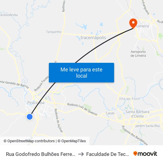 Rua Godofredo Bulhões Ferreira Carvalho, Bairro Jardim Tatuapé to Faculdade De Tecnologia Da Unicamp - Ft map