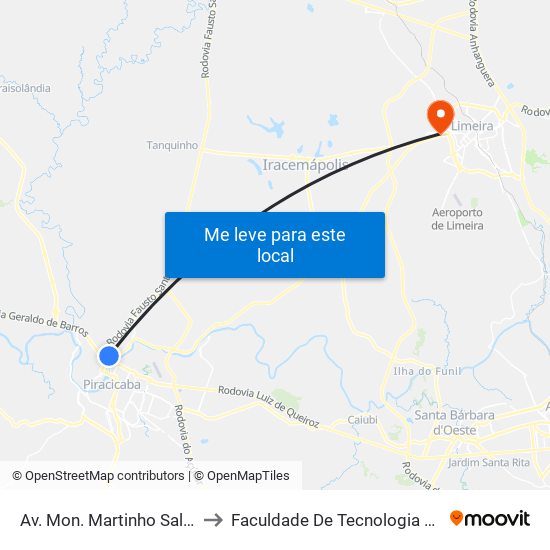 Av. Mon. Martinho Salgot, 340-500 to Faculdade De Tecnologia Da Unicamp - Ft map