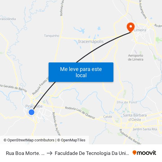 Rua Boa Morte. 2057 to Faculdade De Tecnologia Da Unicamp - Ft map