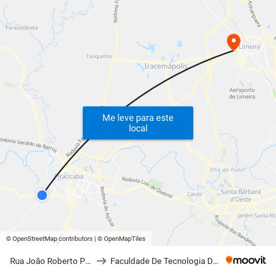 Rua João Roberto Pescim, 102 to Faculdade De Tecnologia Da Unicamp - Ft map