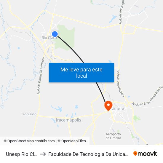 Unesp Rio Claro to Faculdade De Tecnologia Da Unicamp - Ft map