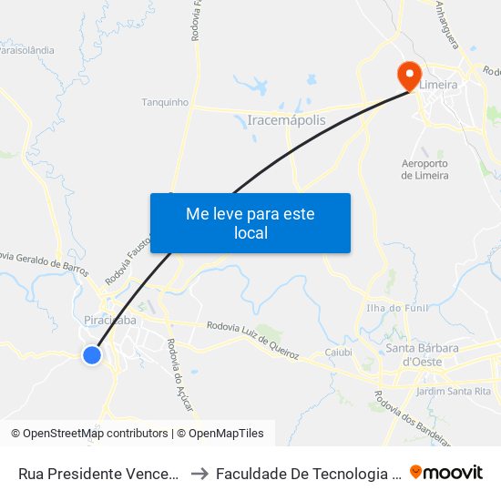 Rua Presidente Venceslau Braz, 2-64 to Faculdade De Tecnologia Da Unicamp - Ft map