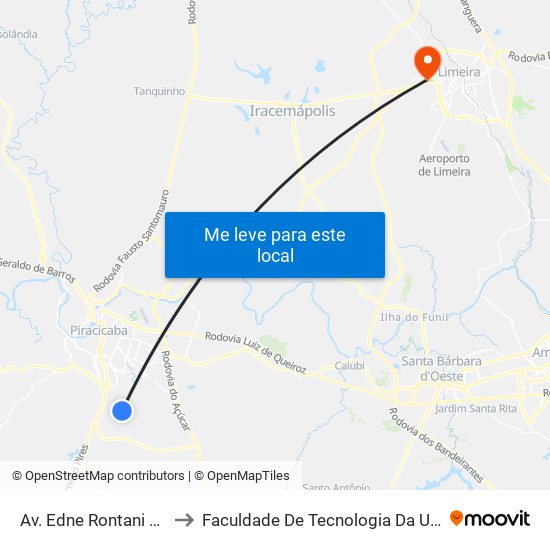 Av. Edne Rontani Bassete to Faculdade De Tecnologia Da Unicamp - Ft map